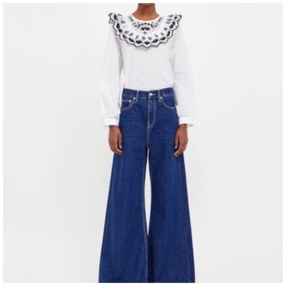 Zara Denim - Zara Vintage High Waist Flare Jeans In Sunset Blue